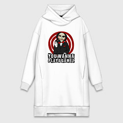 Женское худи-платье You wanna play a game, цвет: белый