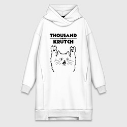 Женское худи-платье Thousand Foot Krutch - rock cat, цвет: белый