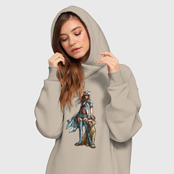 Женское худи-платье Fable II Героиня, цвет: миндальный — фото 2