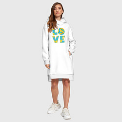 Женское худи-платье Volleyball love, цвет: белый — фото 2