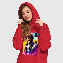 Женское худи-платье John Lennon - world legend, цвет: красный — фото 2