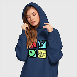 Женское худи-платье Кататься, цвет: тёмно-синий — фото 2