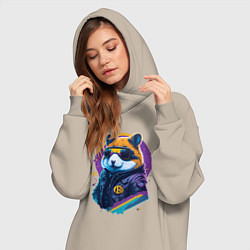 Женское худи-платье Крипто хомяк, цвет: миндальный — фото 2