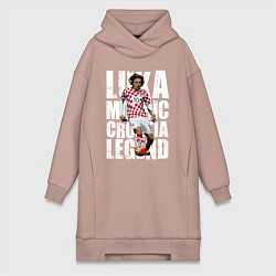 Женское худи-платье Лука Модрич Хорватия, цвет: пыльно-розовый