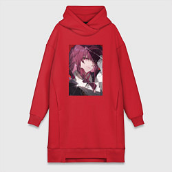 Женское худи-платье Кафка за стеклом, цвет: красный