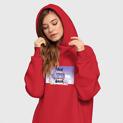 Женское худи-платье Милая Сильвер Вульф, цвет: красный — фото 2