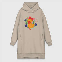 Женское худи-платье Утя, цвет: миндальный