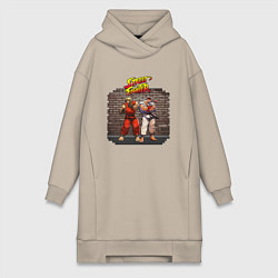 Женское худи-платье Уличный Боец Начало, цвет: миндальный