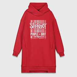 Женское худи-платье Slipknot bar code, цвет: красный