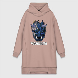 Женское худи-платье Samurai gang, цвет: пыльно-розовый