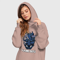 Женское худи-платье Samurai gang, цвет: пыльно-розовый — фото 2