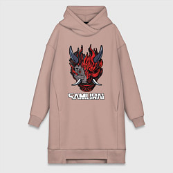 Женское худи-платье Samurai logo, цвет: пыльно-розовый