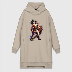 Женское худи-платье Street Fighter 6 Ryu, цвет: миндальный
