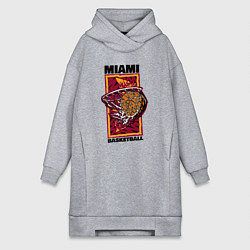 Женское худи-платье Miami Heat shot, цвет: меланж