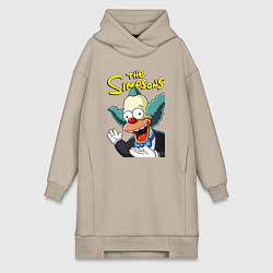 Женское худи-платье Krusty the clown, цвет: миндальный