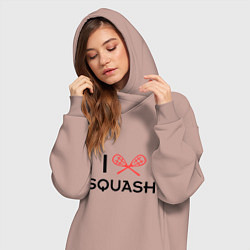 Женское худи-платье I Love Squash, цвет: пыльно-розовый — фото 2