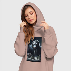 Женское худи-платье Payday 3 gorilla with money, цвет: пыльно-розовый — фото 2
