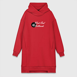 Женское худи-платье Бильярдный шар, цвет: красный