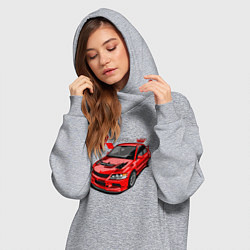 Женское худи-платье Lancer Evolution 8, цвет: меланж — фото 2