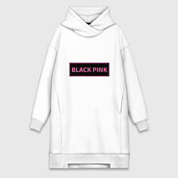 Женское худи-платье Логотип Блек Пинк, цвет: белый