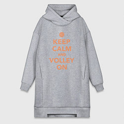 Женское худи-платье Keep calm and volley on, цвет: меланж