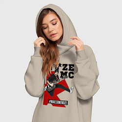 Женское худи-платье Noize MC - guitarist, цвет: миндальный — фото 2