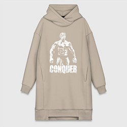 Женское худи-платье Arnold conquer, цвет: миндальный