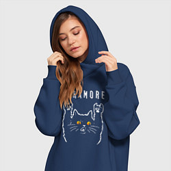 Женское худи-платье Paramore rock cat, цвет: тёмно-синий — фото 2