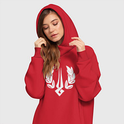Женское худи-платье Загрей лого, цвет: красный — фото 2