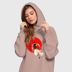 Женское худи-платье Touji Fushiguro, цвет: пыльно-розовый — фото 2