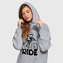 Женское худи-платье Raccoon ride, цвет: меланж — фото 2