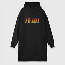 Женское худи-платье Nirvana logo, цвет: черный