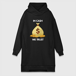 Женское худи-платье In cash we trust, цвет: черный