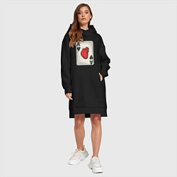 Женское худи-платье Туз сердца, цвет: черный — фото 2