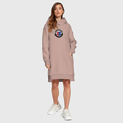 Женское худи-платье Alpina - logotype, цвет: пыльно-розовый — фото 2