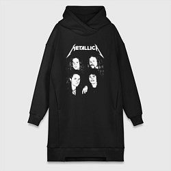 Женское худи-платье Metallica band, цвет: черный