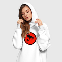 Женское худи-платье Skibidi toilet Камера, цвет: белый — фото 2