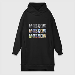 Женское худи-платье Moscow - Москва, цвет: черный
