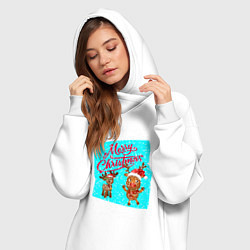 Женское худи-платье Новый год уже скоро, цвет: белый — фото 2