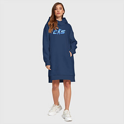 Женское худи-платье CS2 blue logo, цвет: тёмно-синий — фото 2