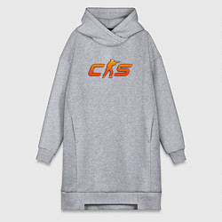 Женское худи-платье CS 2 orange logo, цвет: меланж