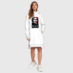 Женское худи-платье Play saw, цвет: белый — фото 2