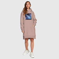 Женское худи-платье Космическая система, цвет: пыльно-розовый — фото 2