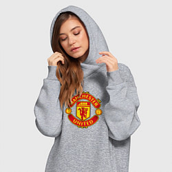 Женское худи-платье Манчестер Юнайтед фк спорт, цвет: меланж — фото 2
