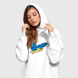 Женское худи-платье Восточная сиалия, цвет: белый — фото 2