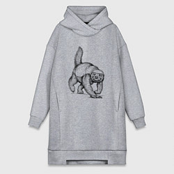 Женская толстовка-платье Медоед на бегу