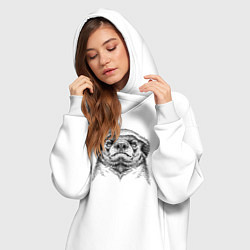 Женское худи-платье Гордый медоед, цвет: белый — фото 2