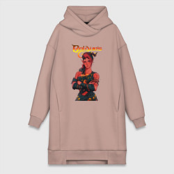 Женское худи-платье Карлах - врата балдура, цвет: пыльно-розовый