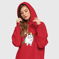 Женское худи-платье Я дракон, цвет: красный — фото 2