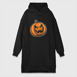 Женское худи-платье Pumpkin Halloween, цвет: черный